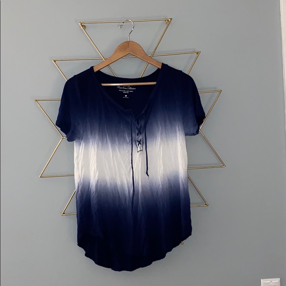 tie dye lace up top